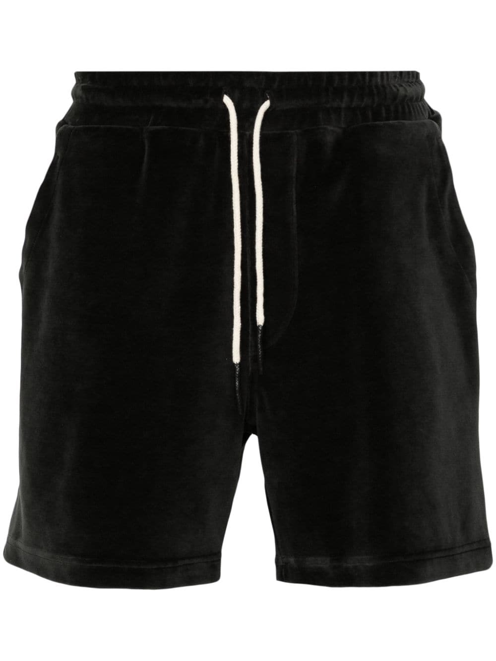 velour track shorts