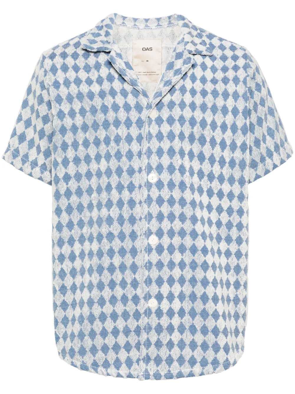 OAS Company diamond-pattern terry-cloth shirt | Blue | Image 1