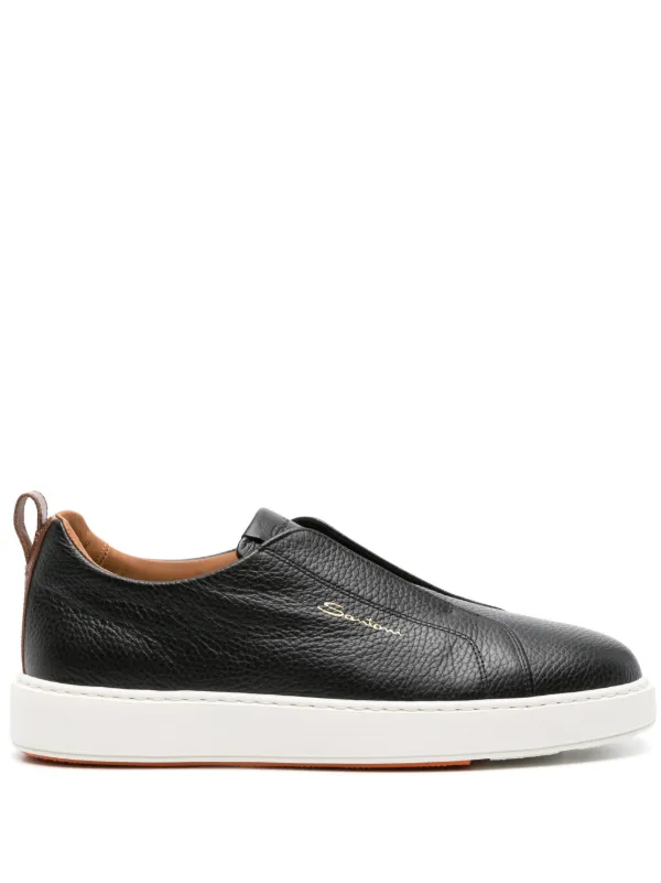 Santoni Baskets En Cuir a Design Sans Lacets Noir FARFETCH MA