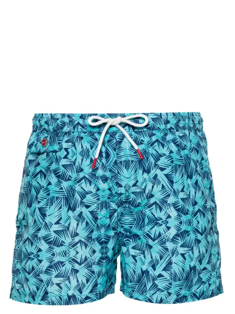 Kiton graphic-print swim shorts