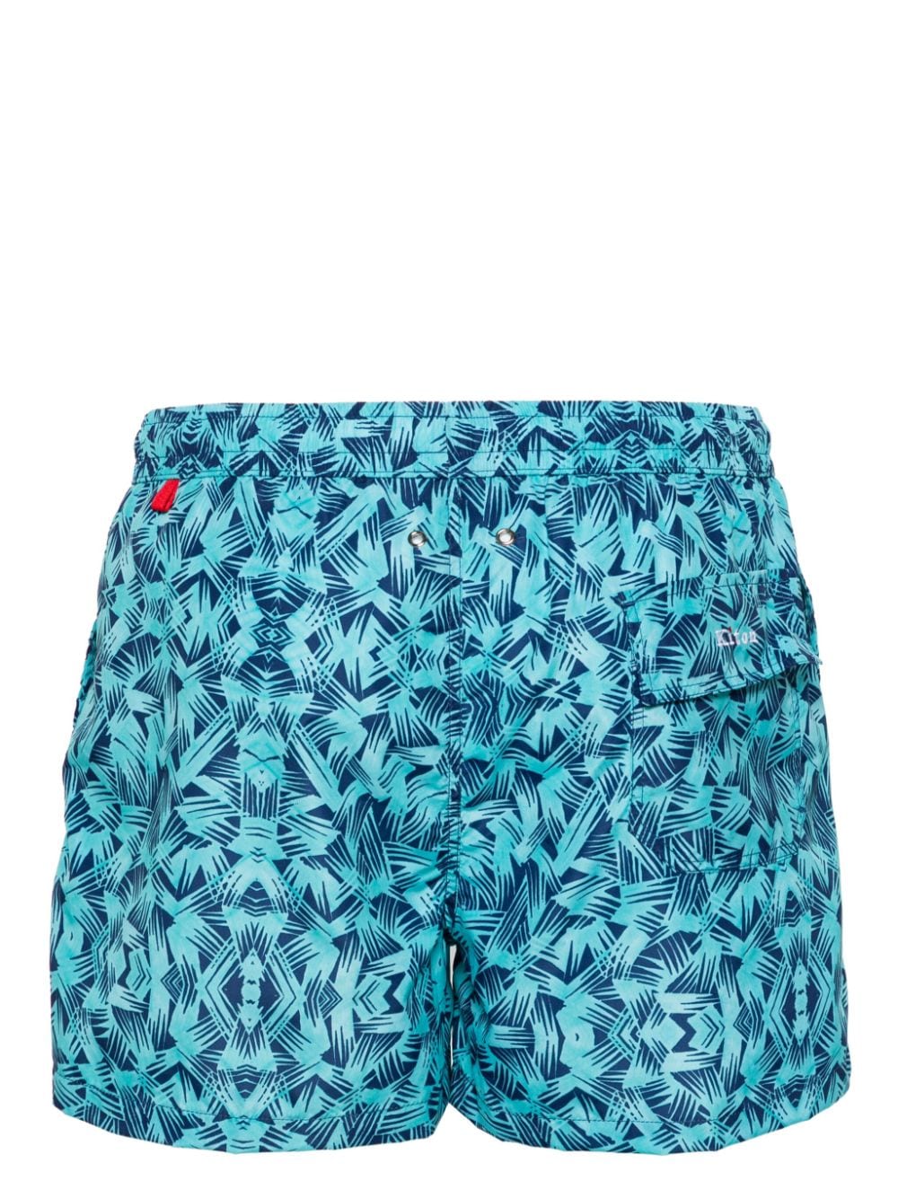 Shop Kiton Graphic-print Swim Shorts In Blue