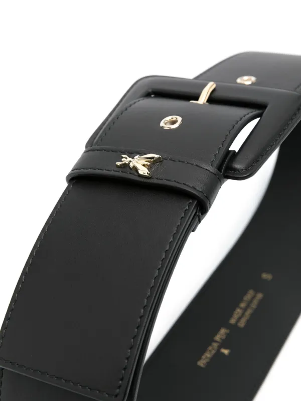 Patrizia Pepe bee charm leather belt women Leather L Black