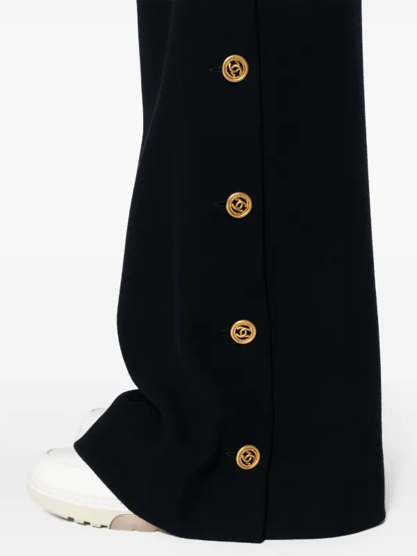 CHANEL Pre-Owned 1993 high-waist wide-leg Trousers | Blue