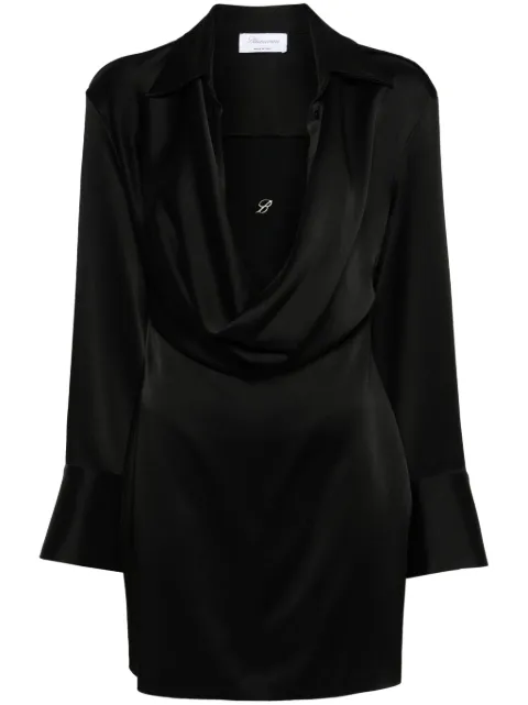 Blumarine cowl-neck satin mini dress