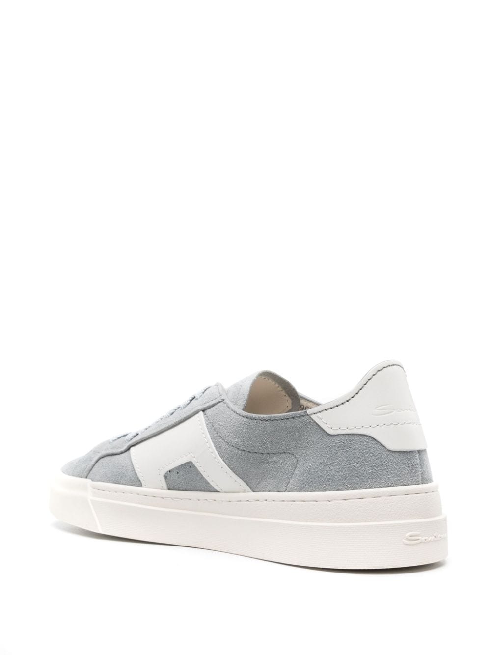 Shop Santoni Double Buckle Suede Sneakers In Blue