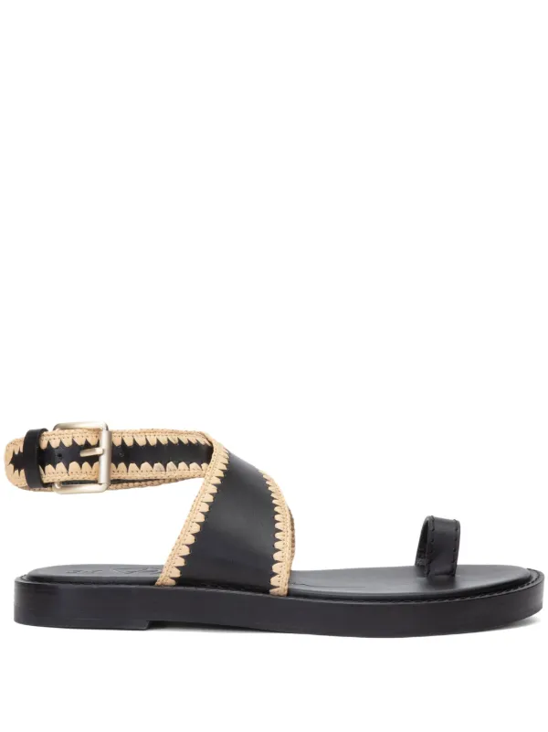 Phillip Lim Naya Raffia Sandals Black FARFETCH