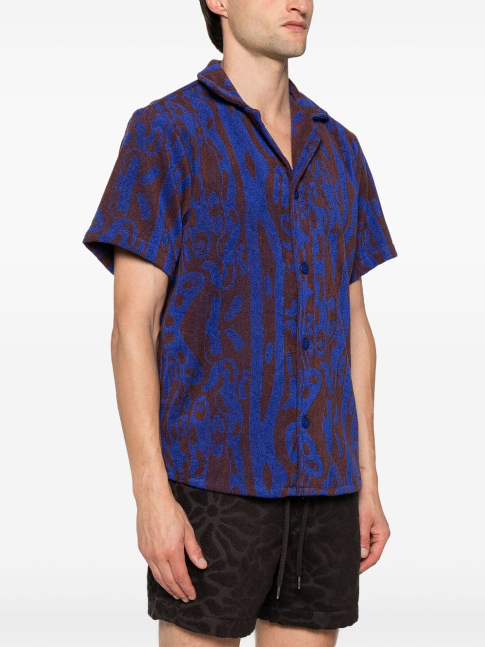 Shop Oas Company Thenards Jiggle Cuba Terry-cloth Shirt In Blue