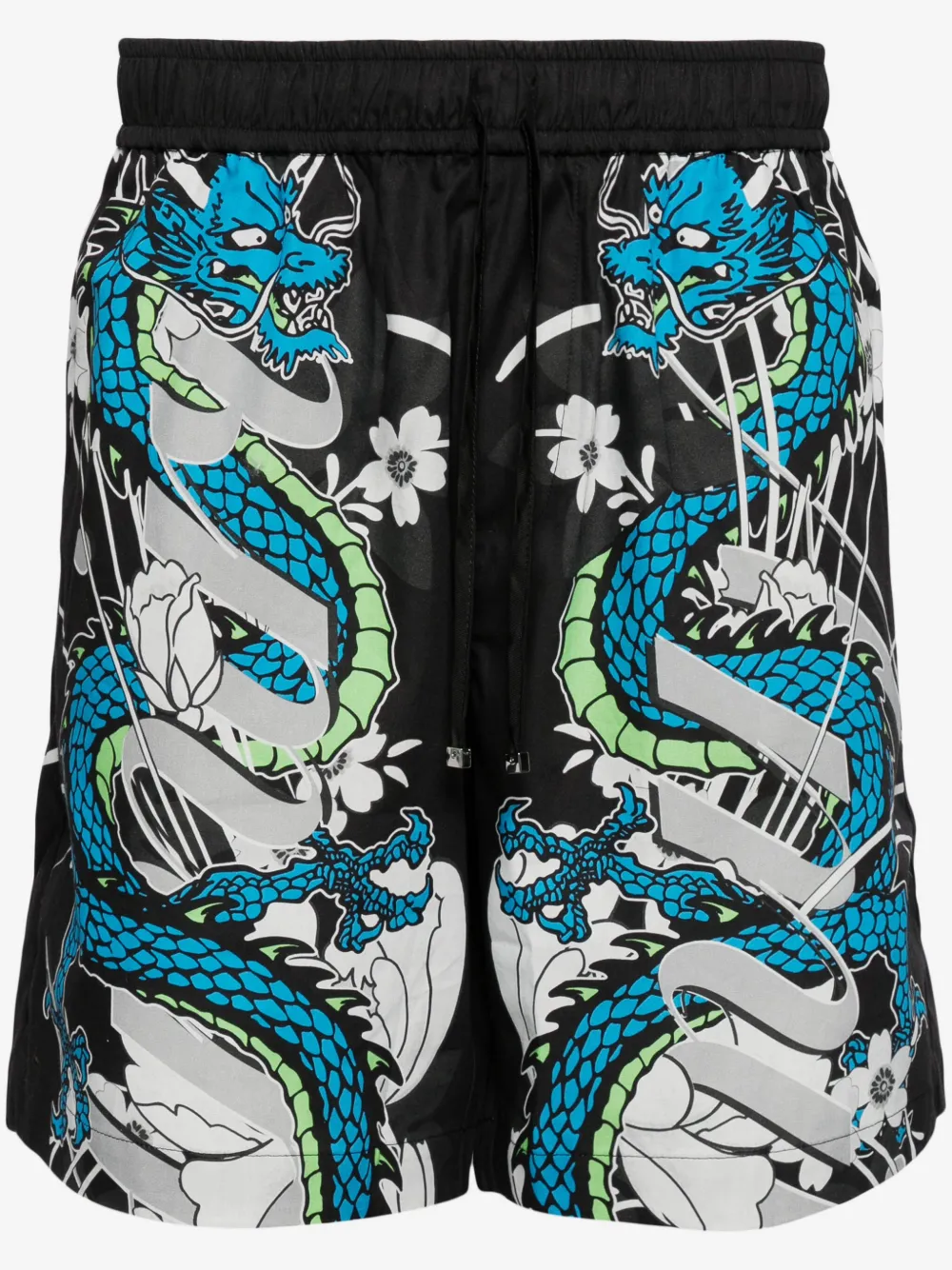 AMIRI dragon-print cotton track shorts | Black | Image 1