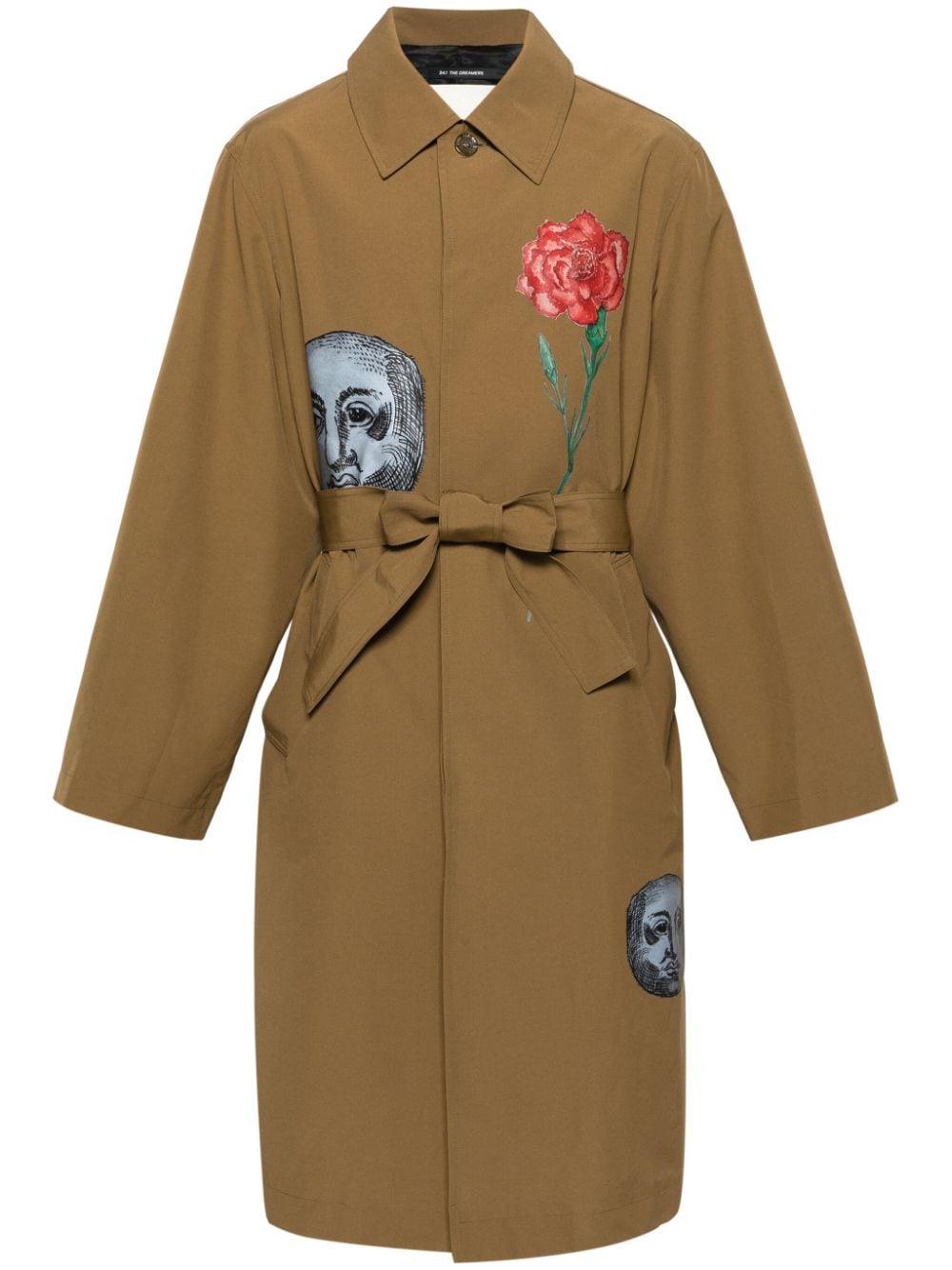 Song For The Mute Full Moon Belted Coat In Grün