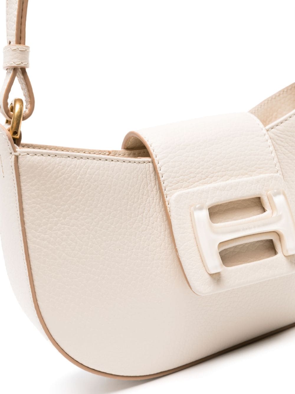 Shop Hogan H-bag Leather Shoulder Bag In Nude