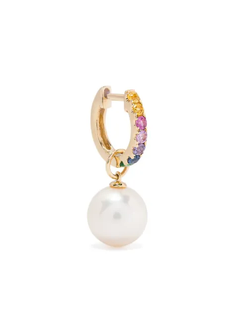 Roxanne First 14kt yellow gold sapphire and pearl single earring