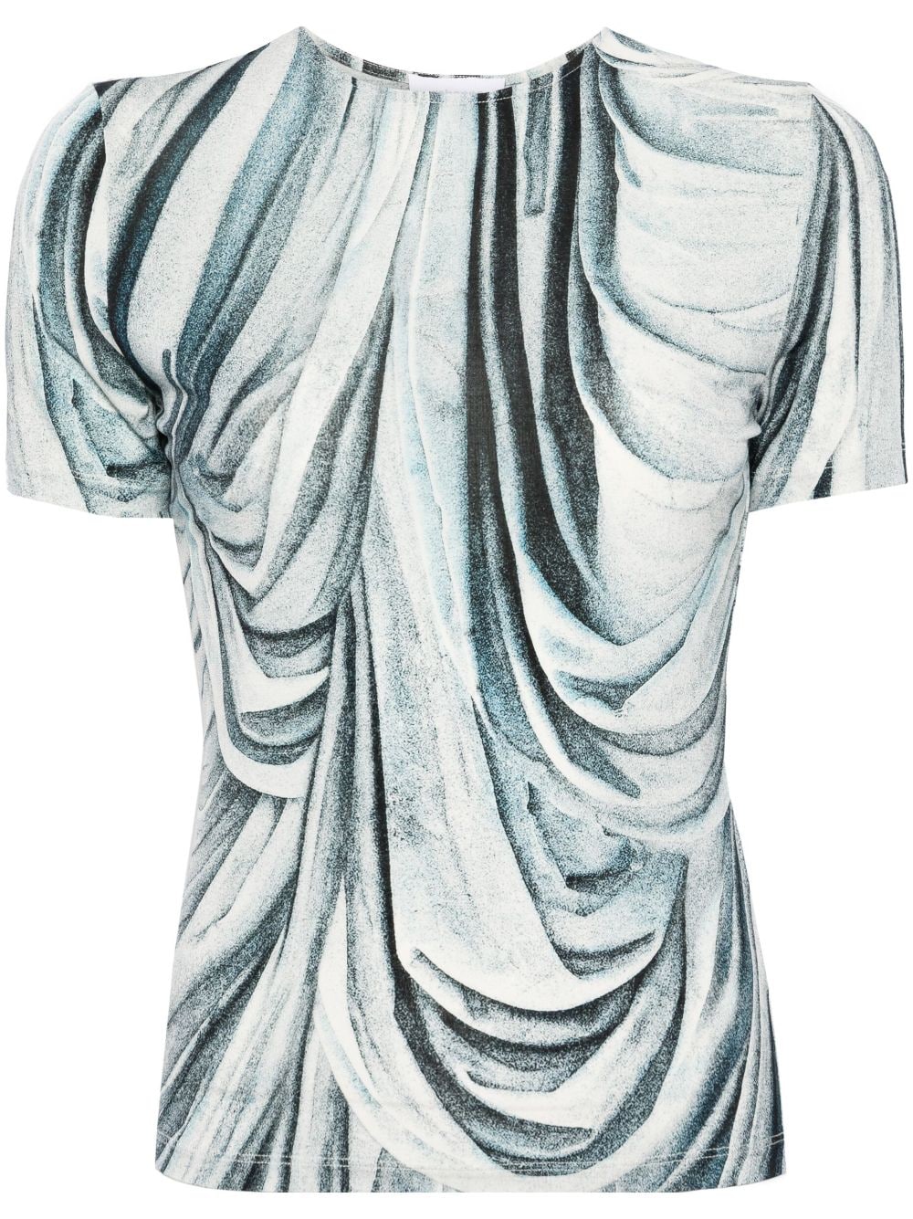 Rabanne T-shirt met print en ronde hals Blauw