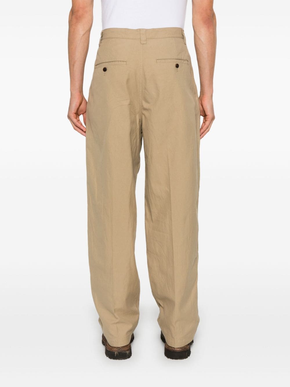 Shop Visvim Russo Trousers In Nude