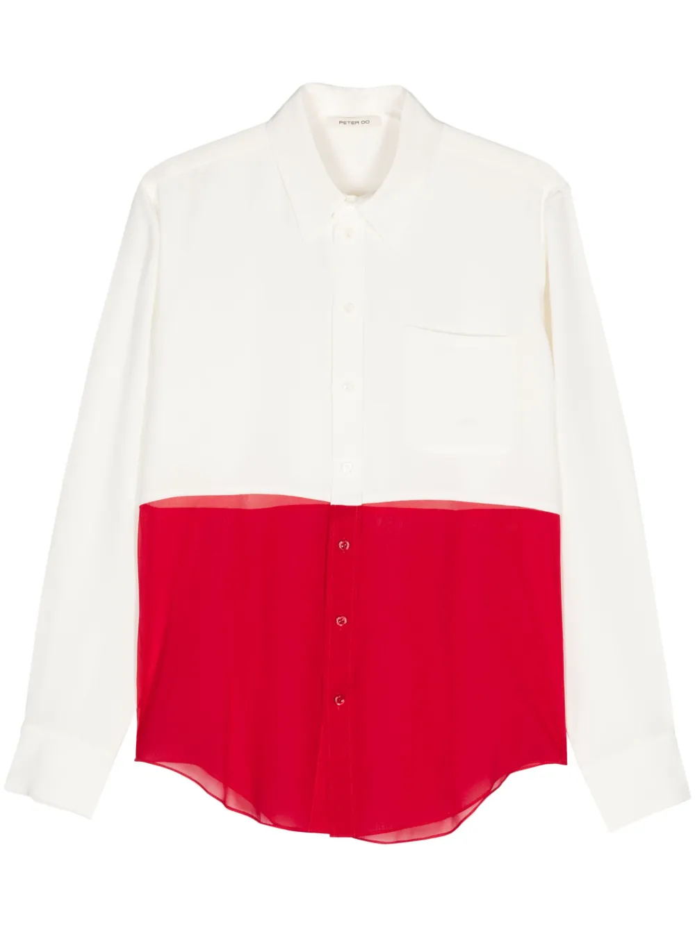 Peter Do Colour-block Silk Shirt In 中性色