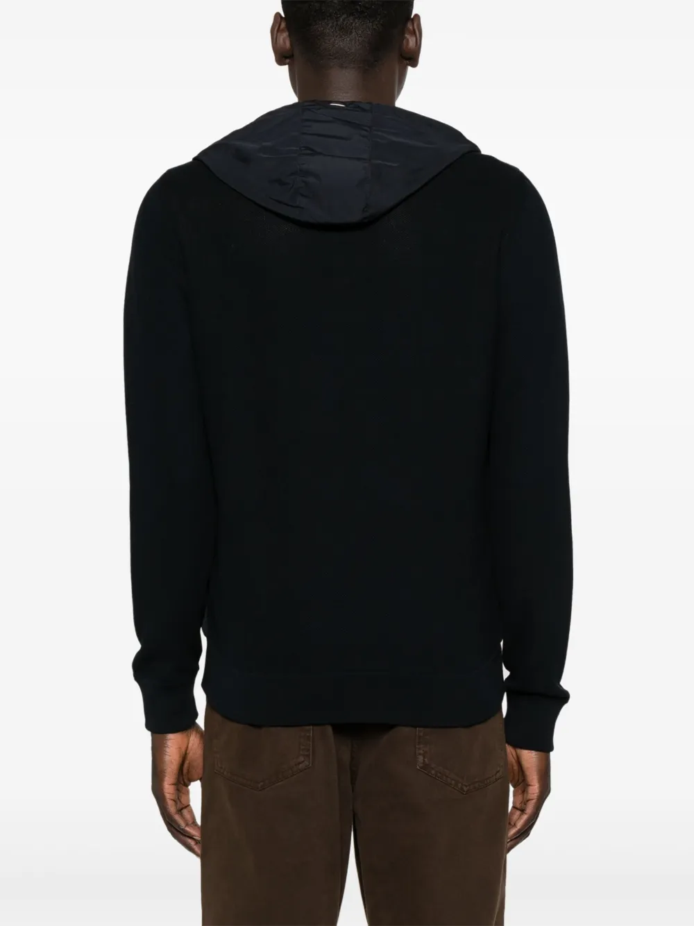 HERNO CONTRAST-PANEL PIQUÉ JACKET