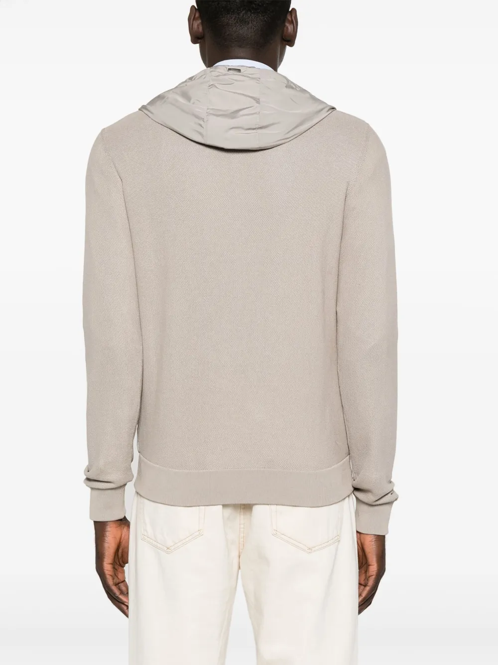 Herno Piqué jack met contrasterend vlak Beige
