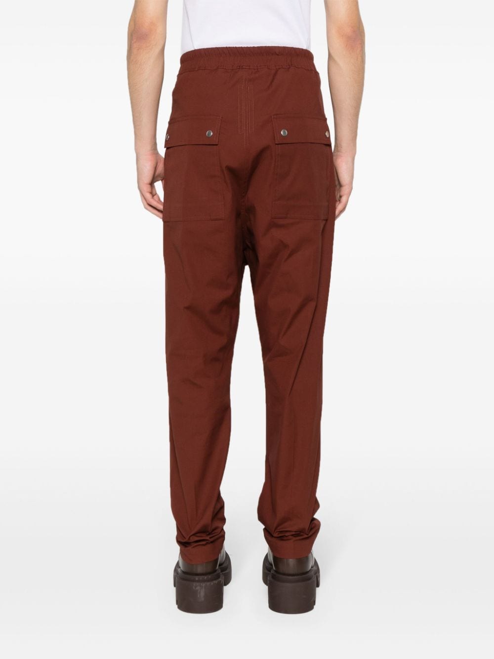 Shop Rick Owens Bela Drop-crotch Tapered Trousers In Brown