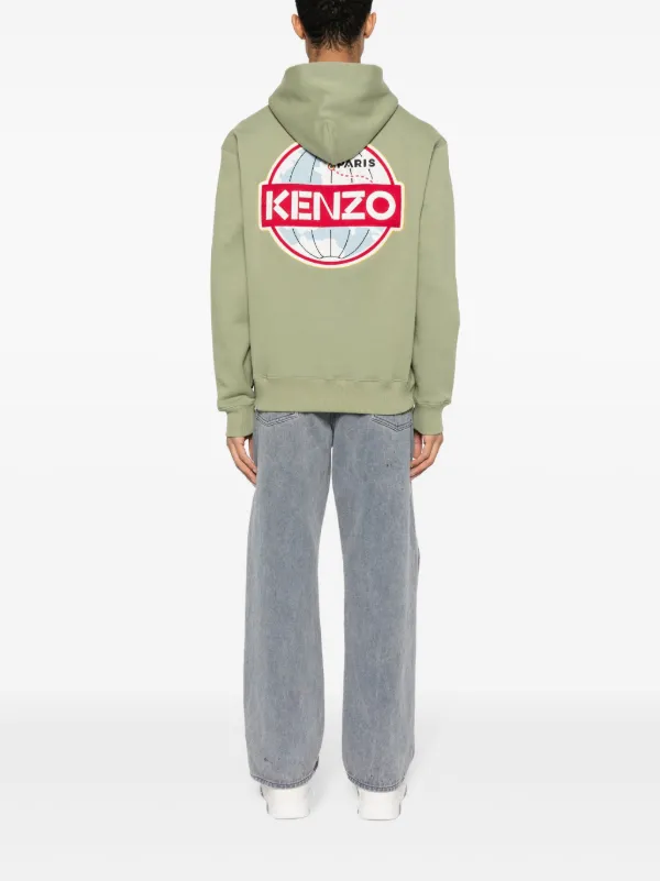 Kenzo Felpa Con Cappuccio Travel Verde FARFETCH IT