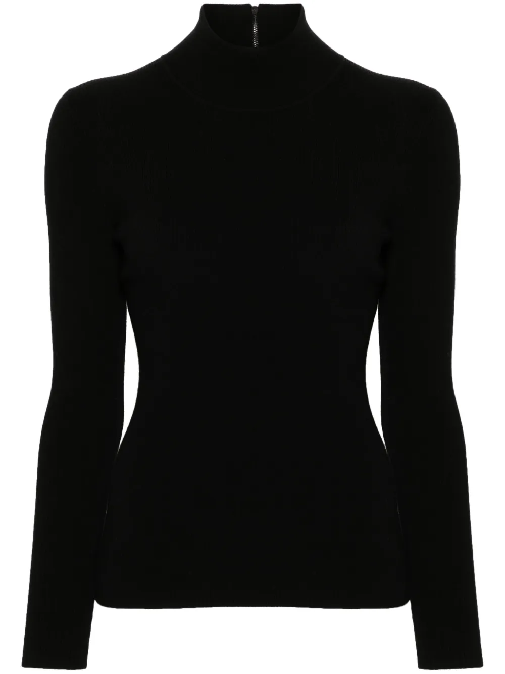 mock-neck ribbed jumper