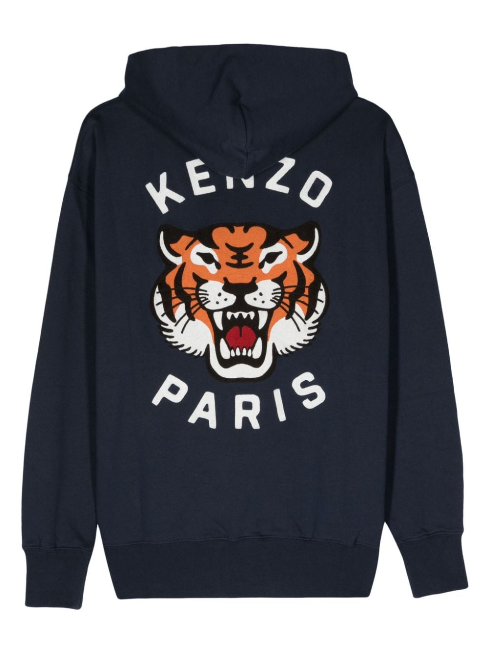 Shop Kenzo Lucky Tiger Cotton Hoodie In Blue