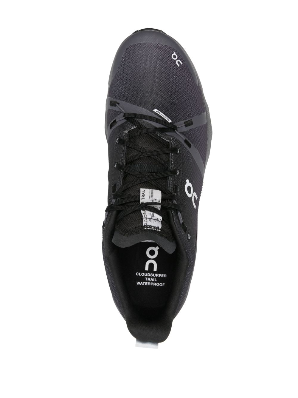Shop On Running Cloudsurfer Trail Waterproof Sneakers In Black