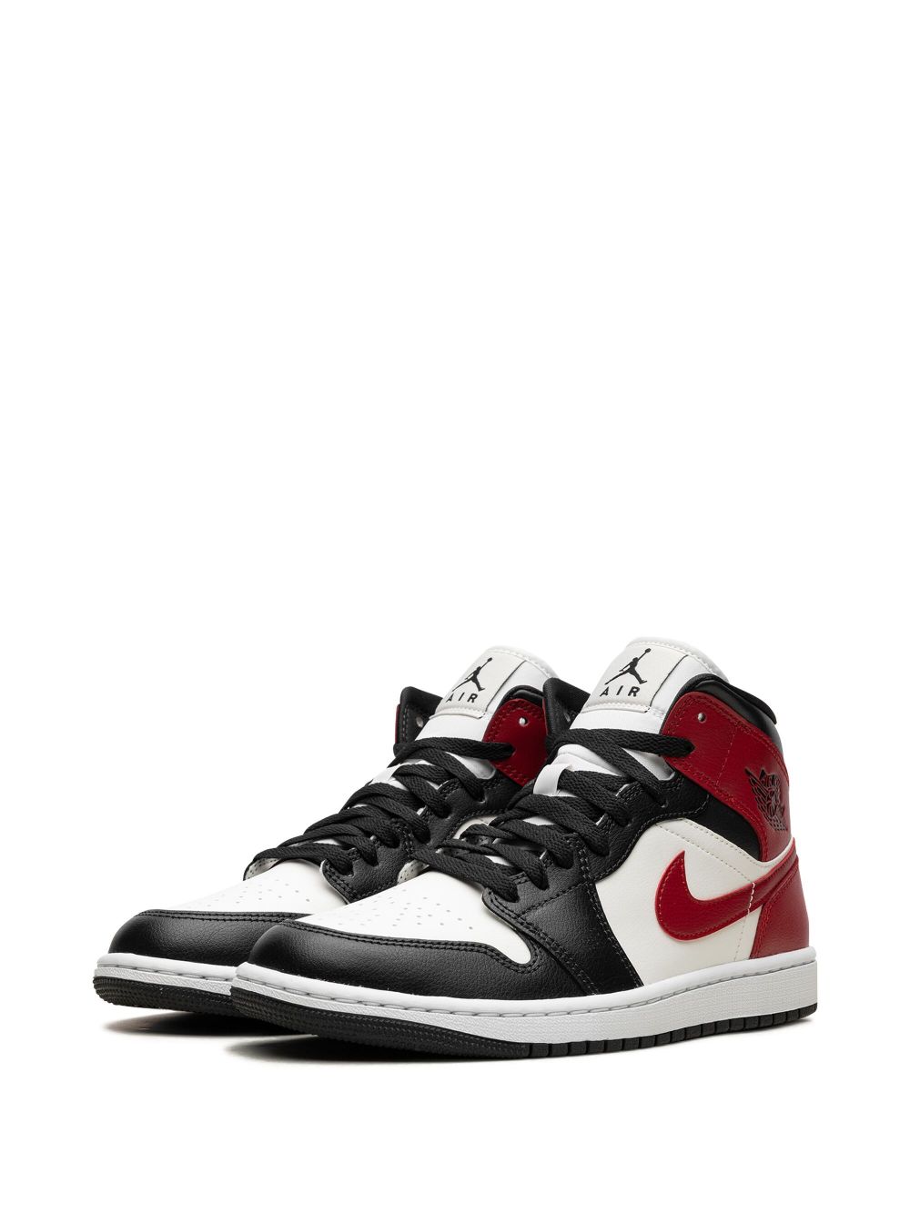 Shop Jordan Air  1 Mid "black Toe" Sneakers In White