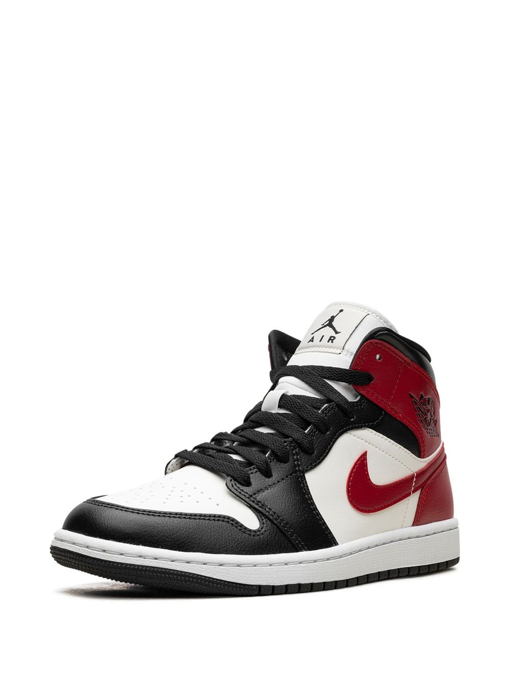 Shop Jordan Air  1 Mid "black Toe" Sneakers In White