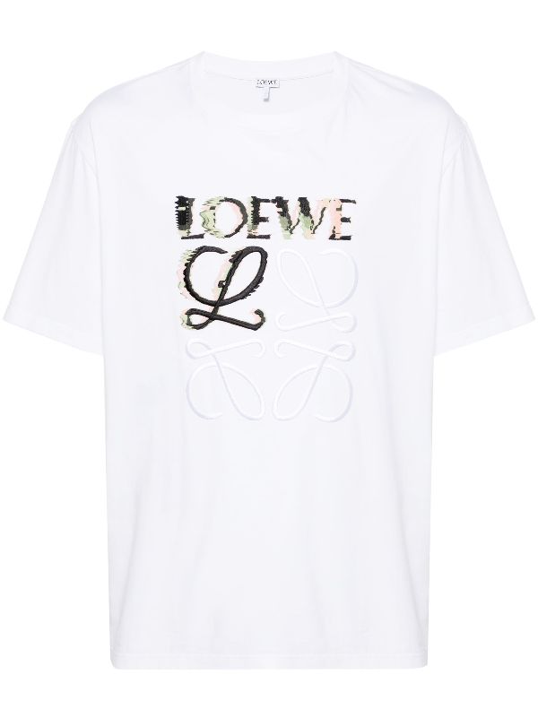 LOEWE logo-embroidered Cotton T-shirt - Farfetch