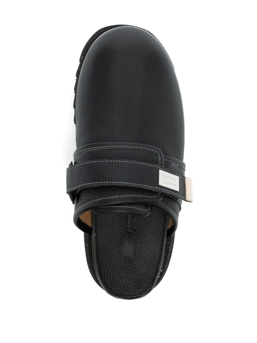 Shop Suicoke X Marsell Zavo Leather Mules In Black