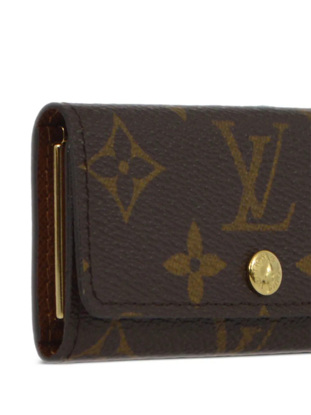 Pre-owned Louis Vuitton 2006 Four-hook Tri-fold Keycase In Brown