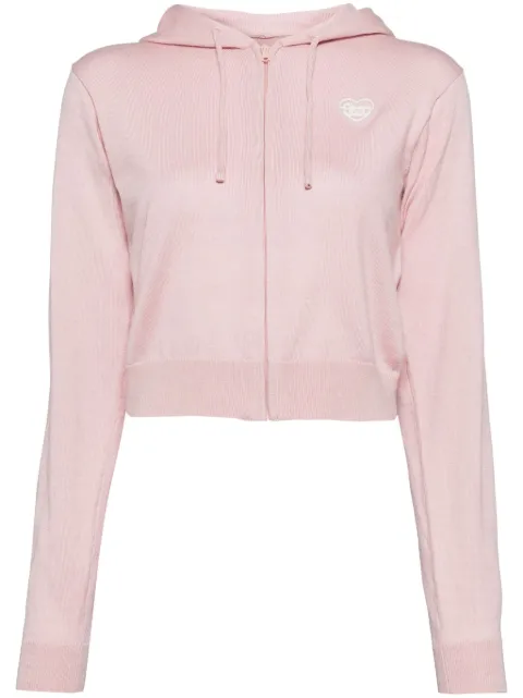 CHOCOOLATE logo-embroidered cropped hoodie
