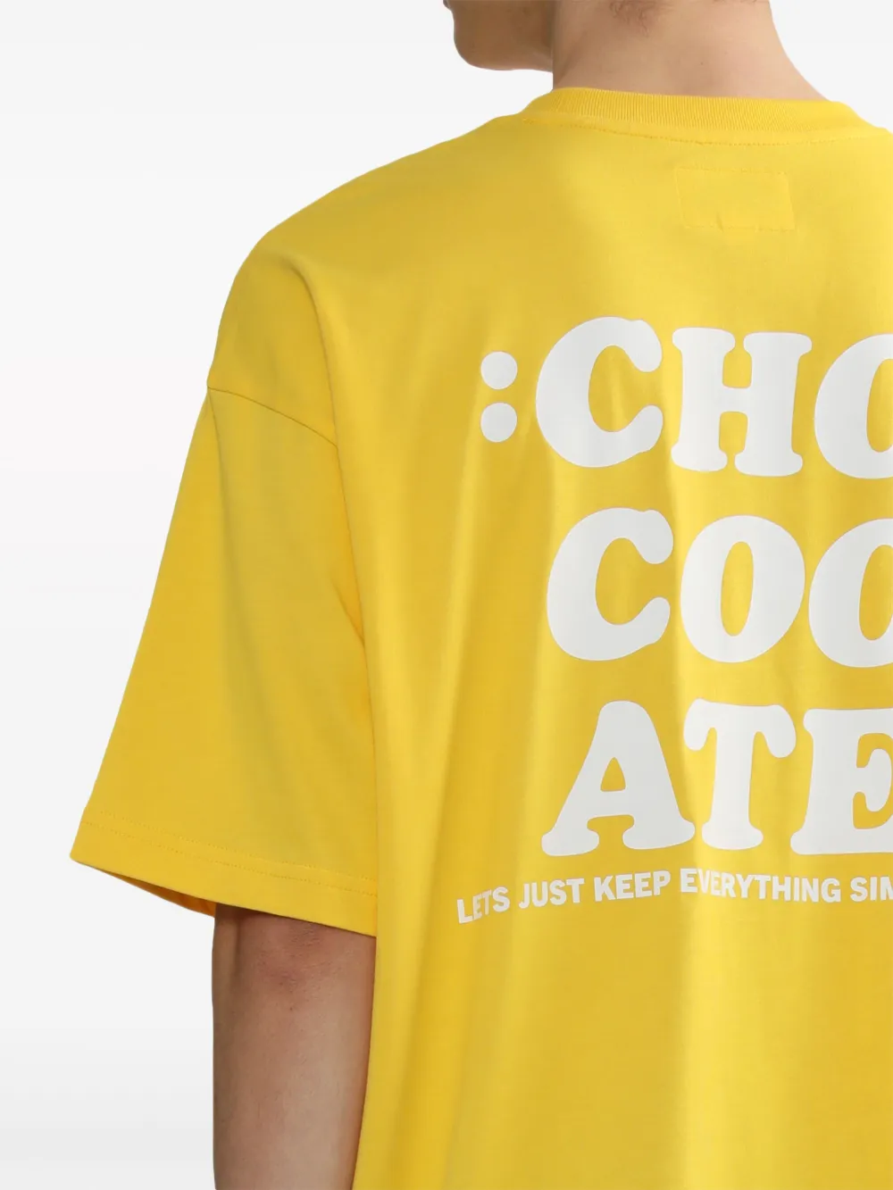 CHOCOOLATE Katoenen T-shirt met logoprint Geel