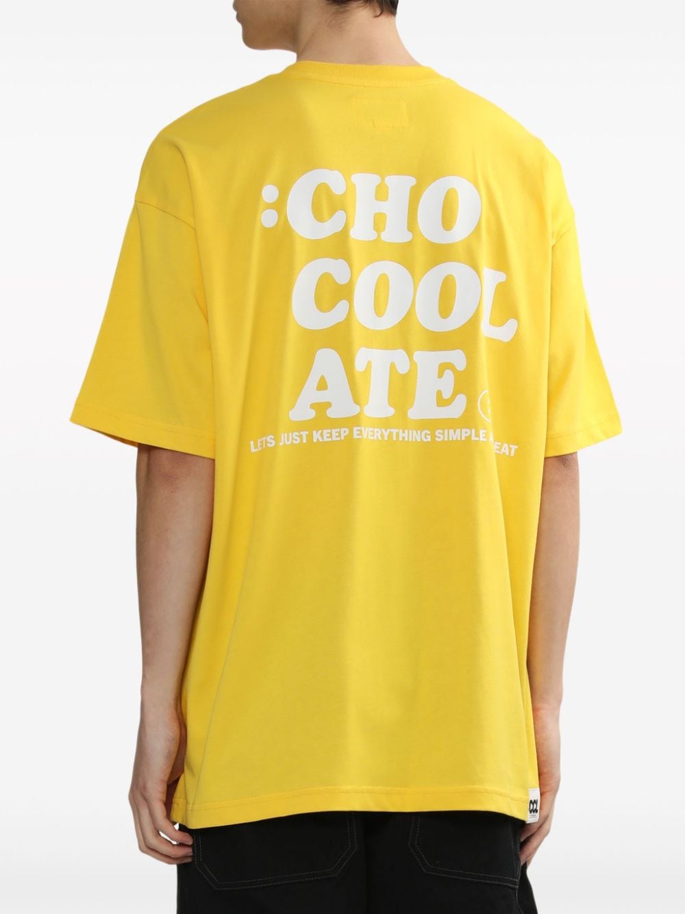 CHOCOOLATE Katoenen T-shirt met logoprint Geel