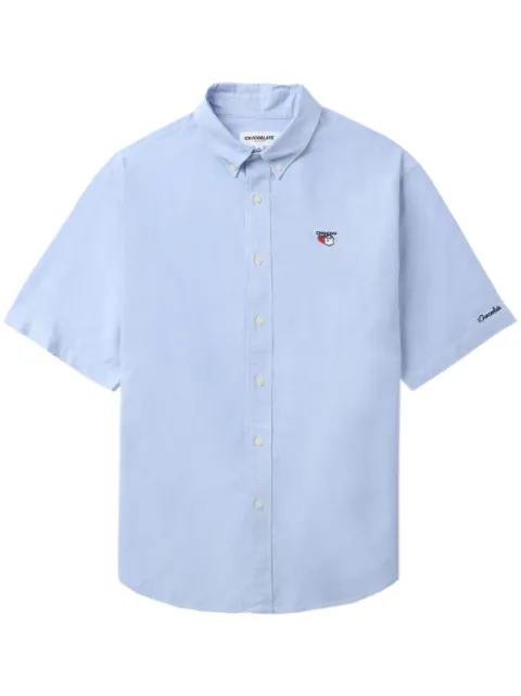 CHOCOOLATE logo-embroidered cotton shirt