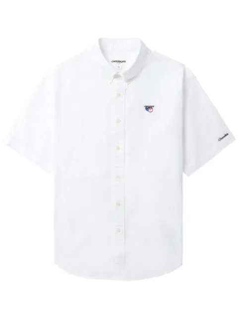CHOCOOLATE logo-embroidered cotton shirt