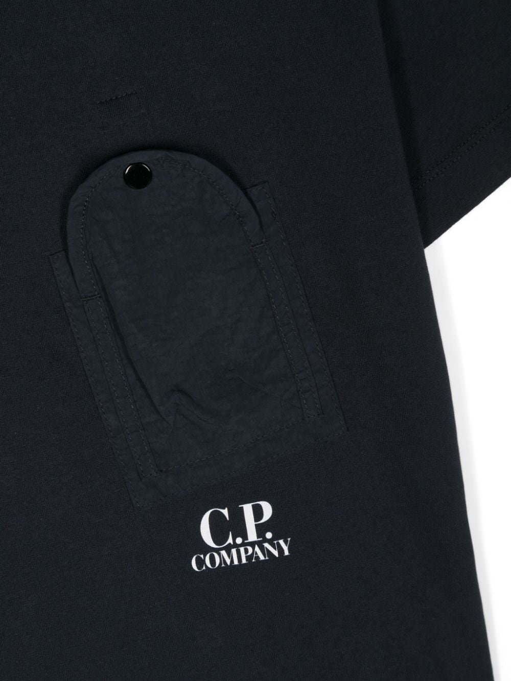 Shop C.p. Company Logo-print Cotton T-shirt In Blue