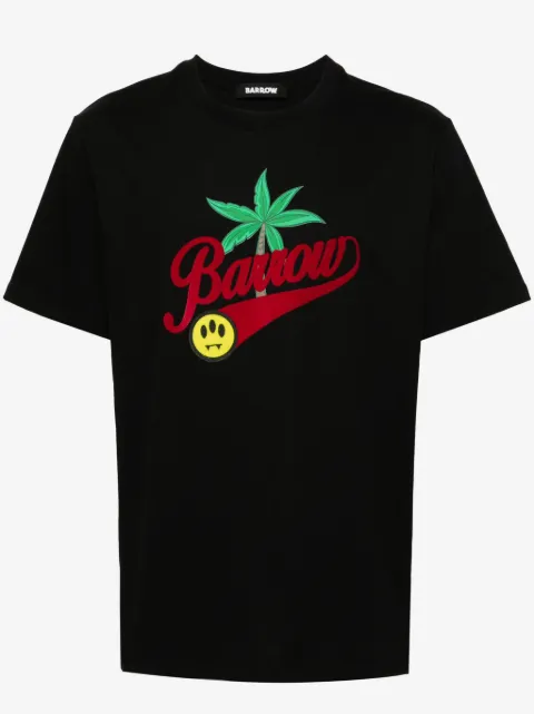 BARROW palm-tree printed cotton T-shirt