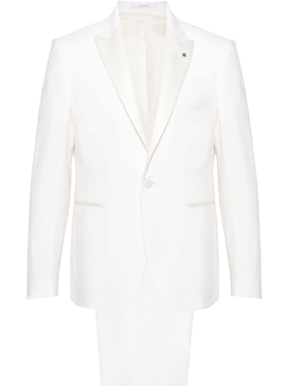 Tagliatore Single-breasted Virgin Wool Suit In White