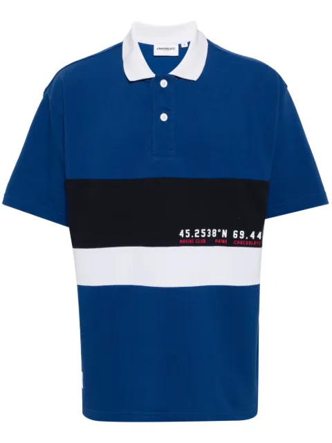 CHOCOOLATE stripe-panel polo shirt
