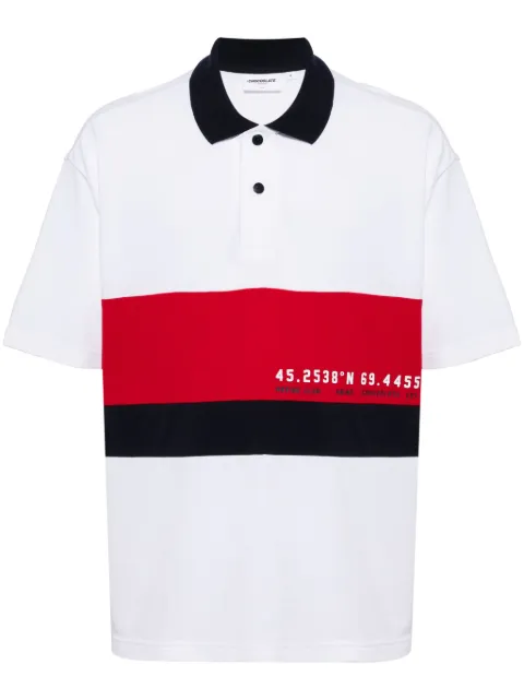 CHOCOOLATE stripe-panel polo shirt