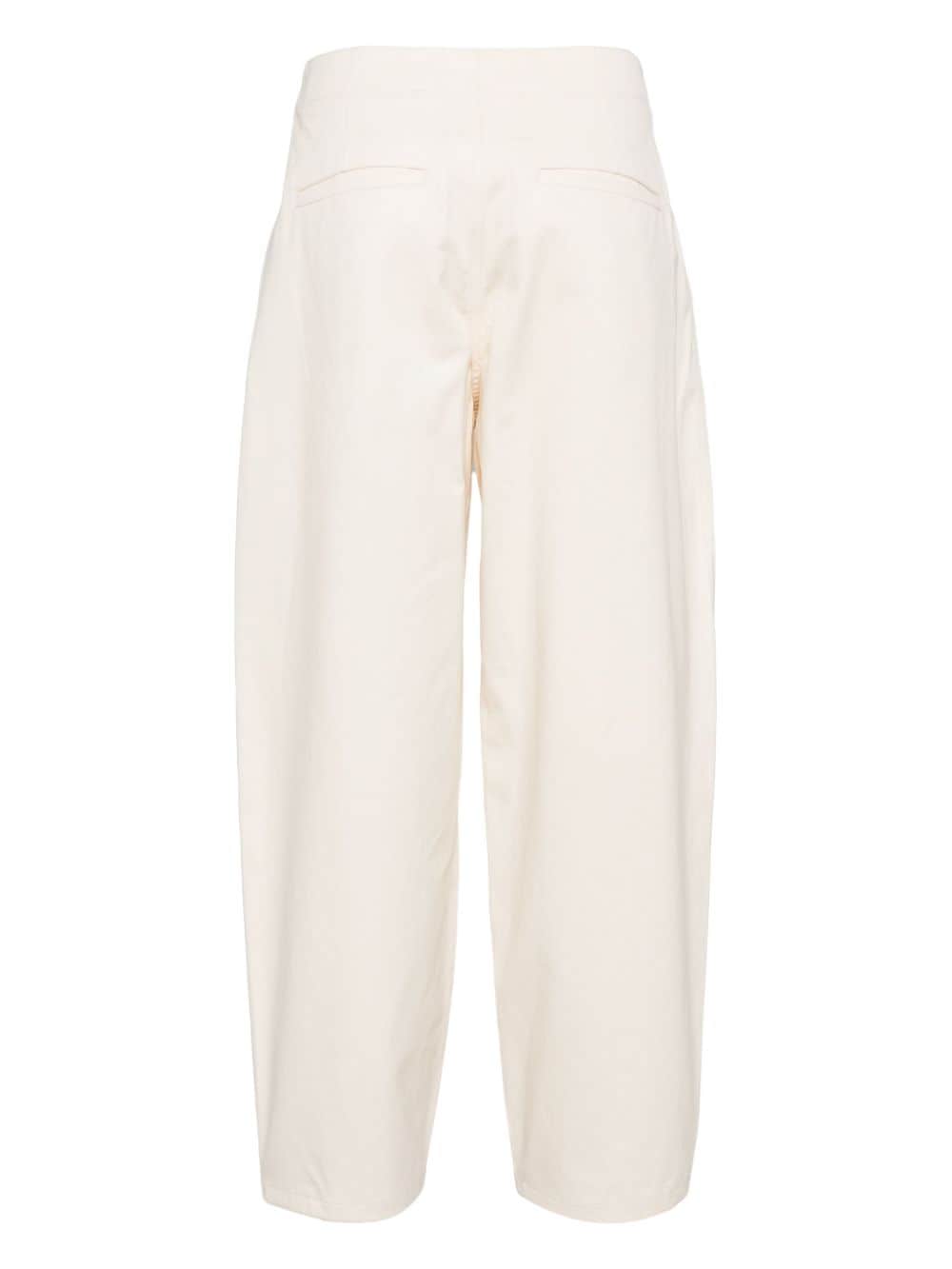 Shop Yves Salomon High-waist Tapered Trousers In White