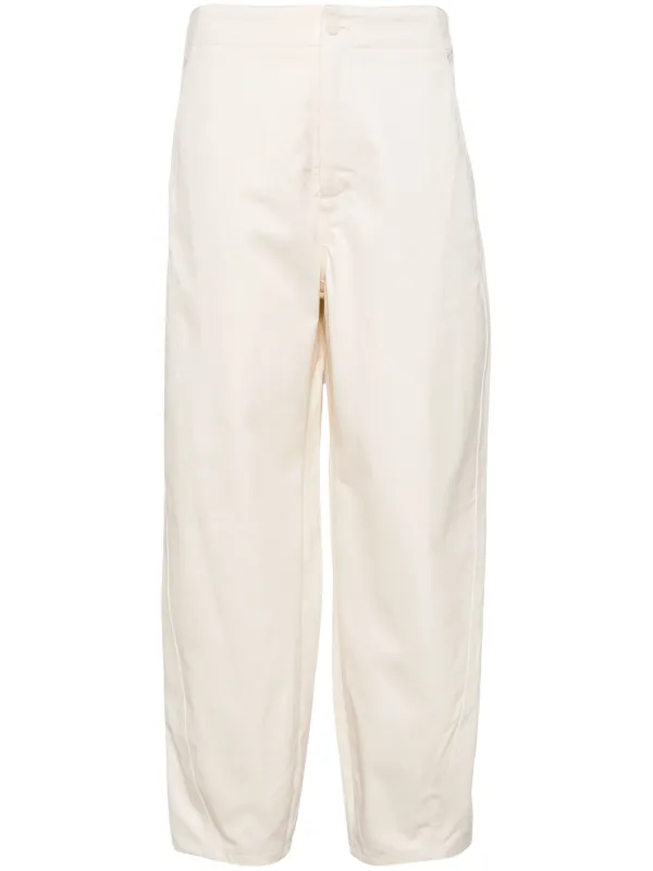 Yves Salomon High-waist Tapered Trousers in White