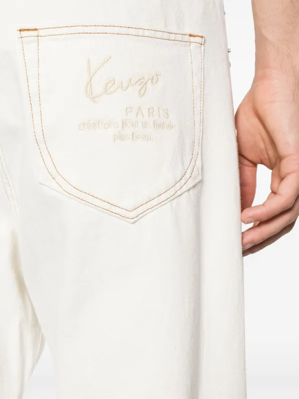 Kenzo Asagao Cropped straight-leg Jeans | Neutrals | FARFETCH CA