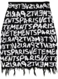 VETEMENTS monogram-jacquard merino miniskirt - Black