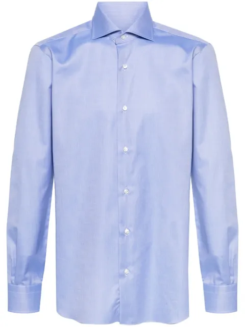 Barba cutaway collar cotton shirt