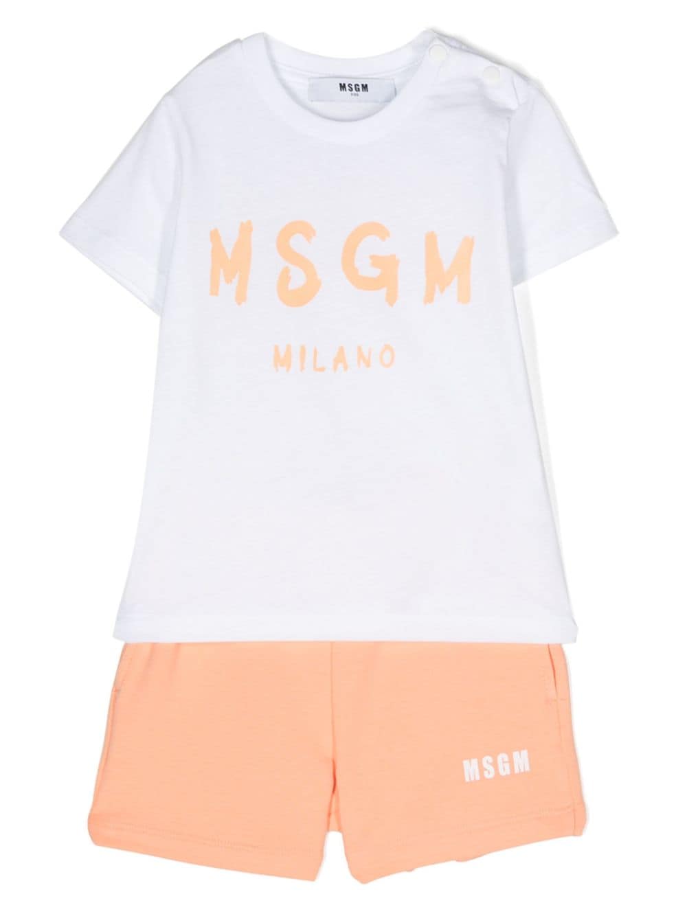 Msgm Babies' Logo-print Shorts Set In White