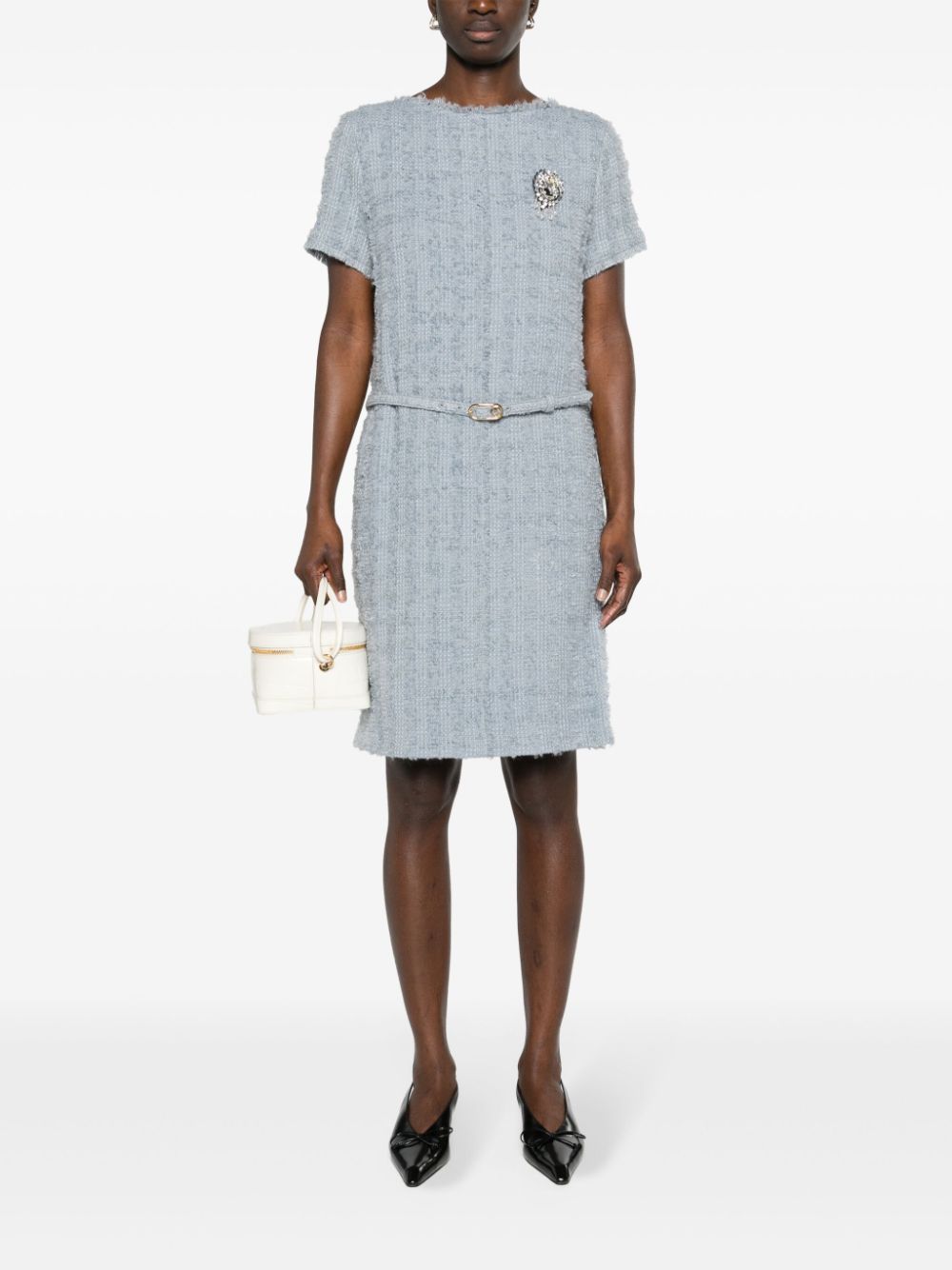 Gucci belted tweed minidress - Blue