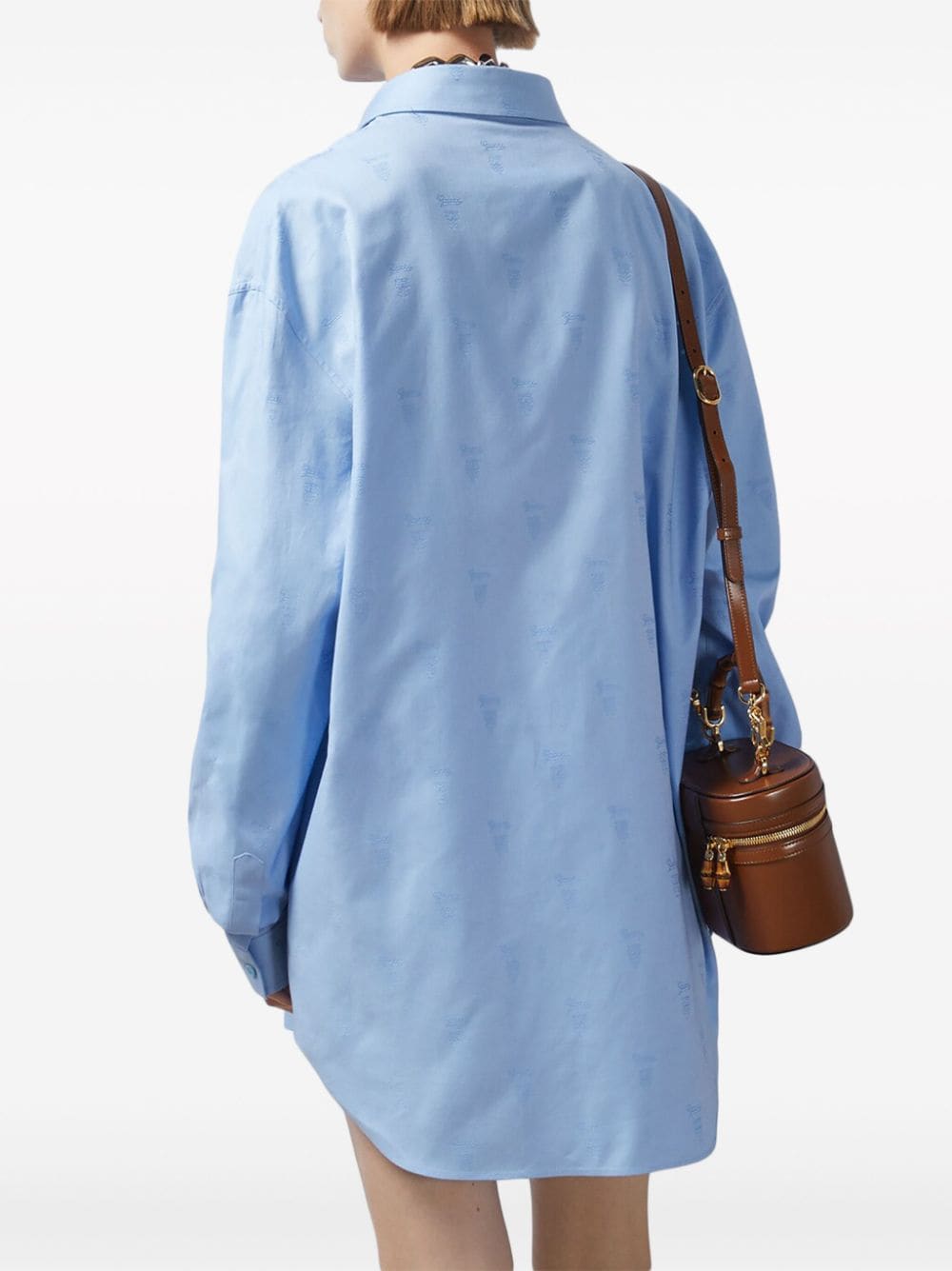 Gucci Katoenen blouse met logo jacquard Blauw