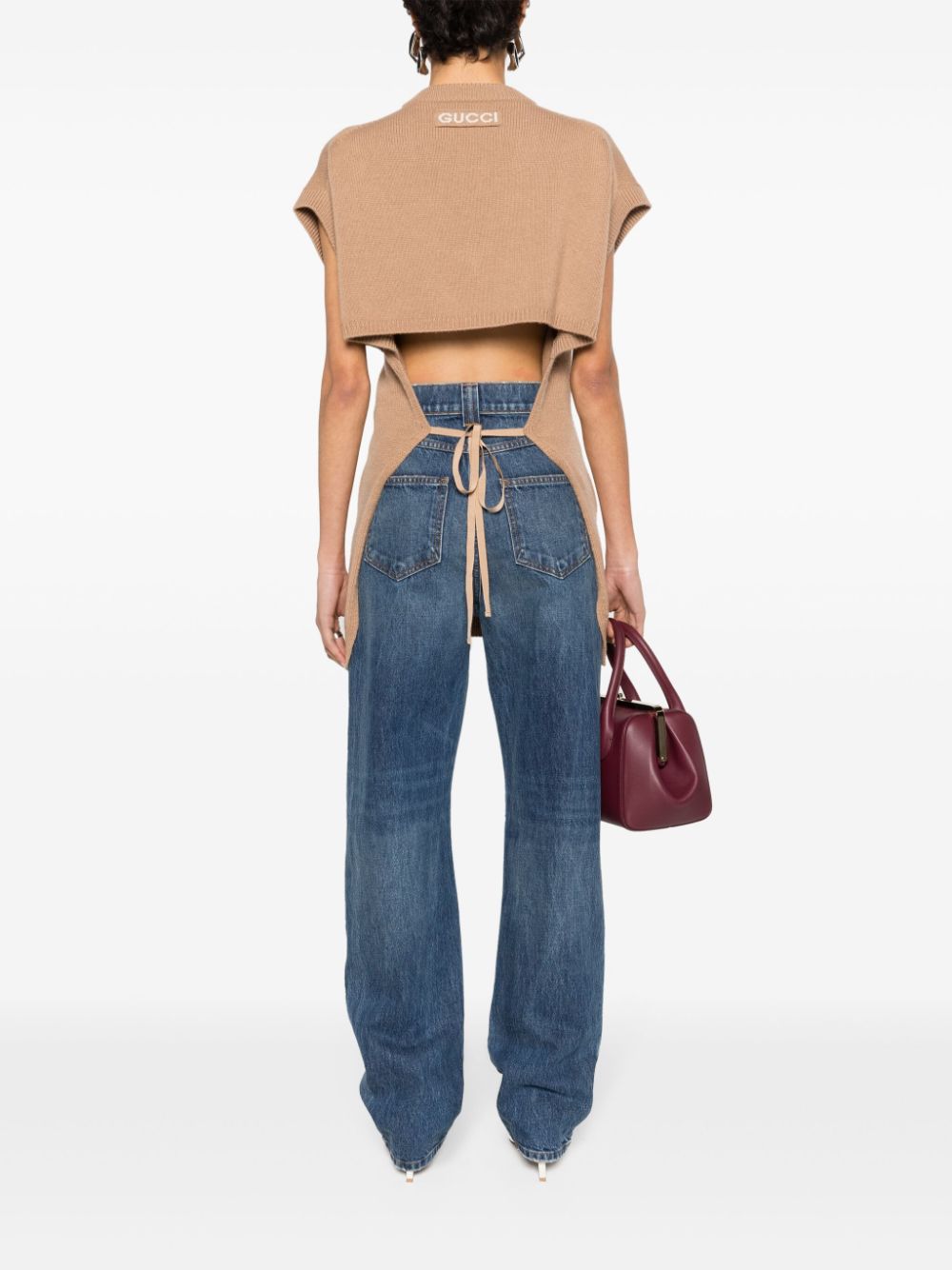 Gucci open-back cashmere top - Neutrals