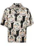 AMIRI angels landscape-print bowling shirt - Black